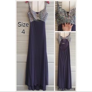 La Femme Purple Evening Gown